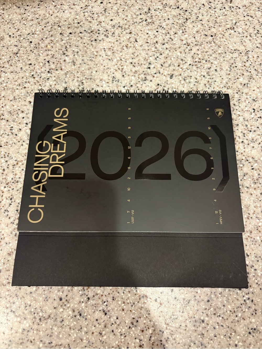 Automobili Lamborghini "Chasing Dreams" 2026 desk calendar.
